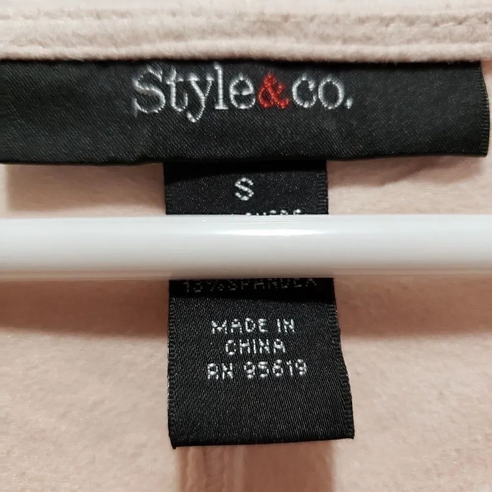 Style and co., faux suede top, tan, S - Picture 4 of 4
